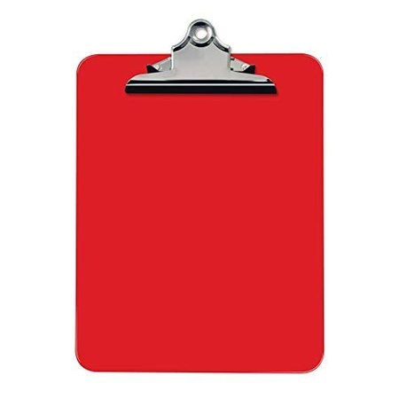 Better Office Products Plastic Clipboards, Durable, 12.5 x 9 Inch, Standard Metal Clip, Red, 12PK 45113